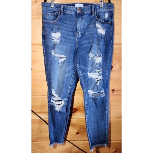 LANE BRYANT Womens Size 14 Distressed Signature Fit Mid Rise Flex Skinny Jeans - Picture 6 of 16